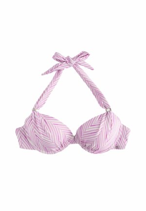 PADDED WIRED HALTER STANDARD - Bikinitop - lilac purple zigzag print