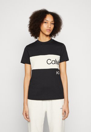 COLOR BLOCKING TEE - Camiseta estampada - black