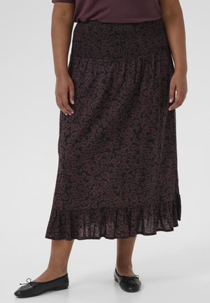 KCBELLA - A-line skirt - fudge black flower print