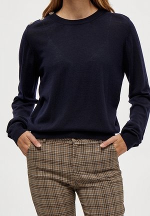 Maglione - mottled dark blue