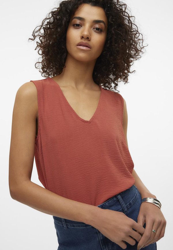 VMALVA V NECK - Blouse - marsala2