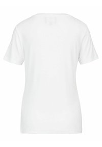 White short-sleeve t-shirt featuring a classic crew neck design, made from soft cotton fabric, with a smooth texture and clean finish.
