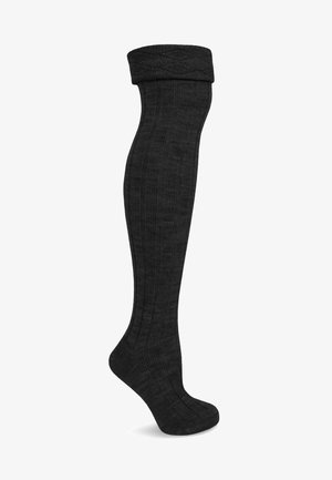 Normani OVER KNEE CUFFED 2 PACK - Overkneestrümpfe - schwarz