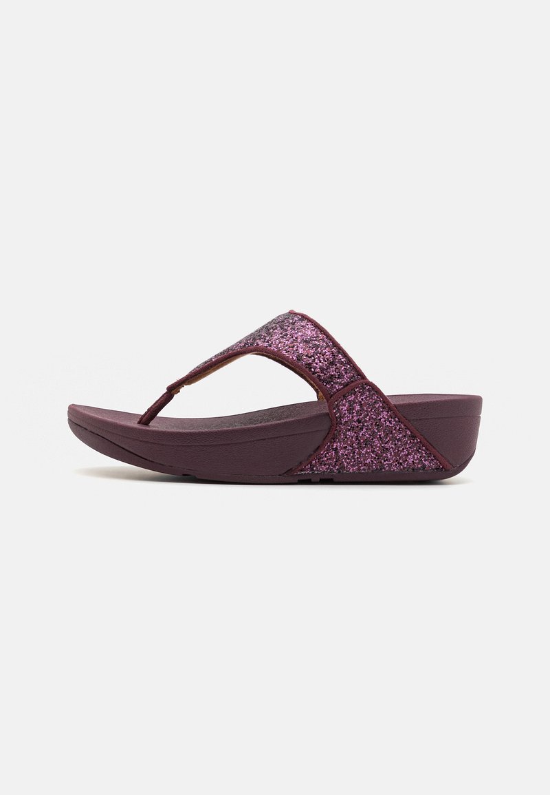 FitFlop LULU GLITTER TOE-THONGS - Tåsandaler - metallic mauve wine