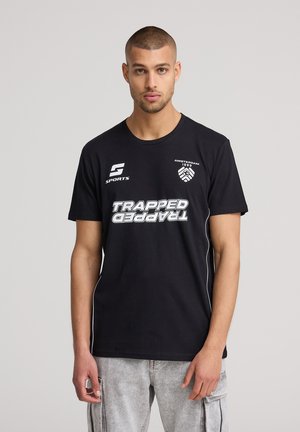 Terranova CON PROFILI PIPING - T-shirt con stampa - nero