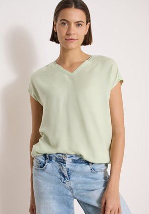 Cecil, KURZARM BLUSENSHIRT MIT STRUKTURMIX - Blouse - raw matcha lime