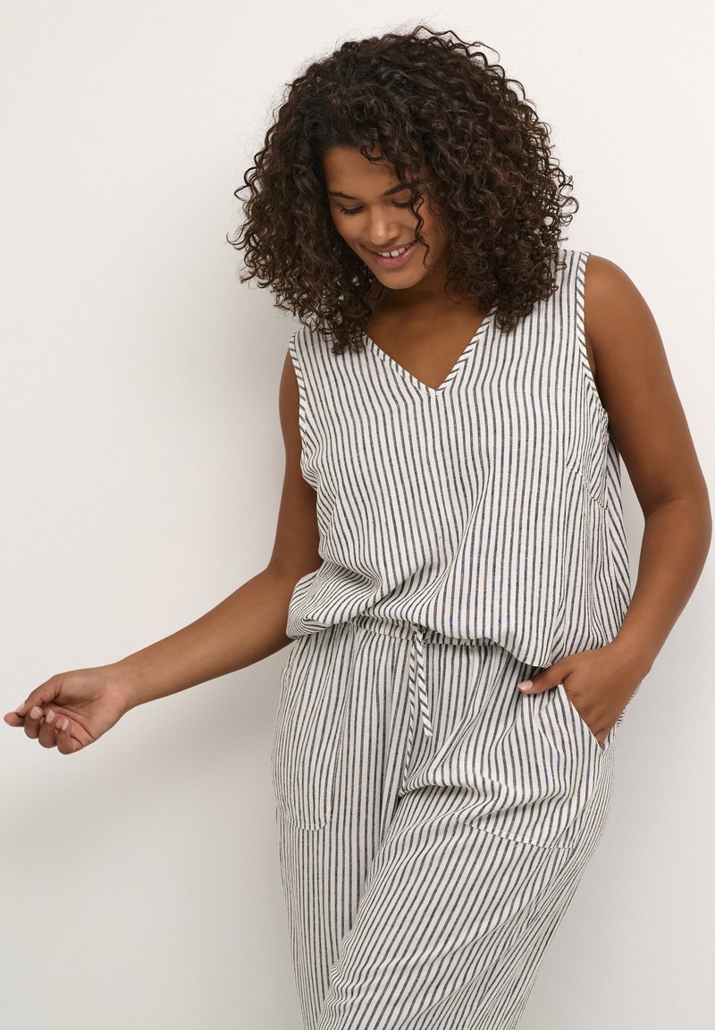 Kaffe Curve KCMILLE - Top - chalk black stripe