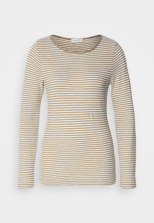 LONG SLEEVE  ROUND NECK STRIPED - Long sleeved top - beige3