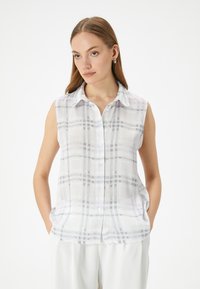 REGULAR FIT BUTTONED SLEEVELESS - Skjortebluser - grey