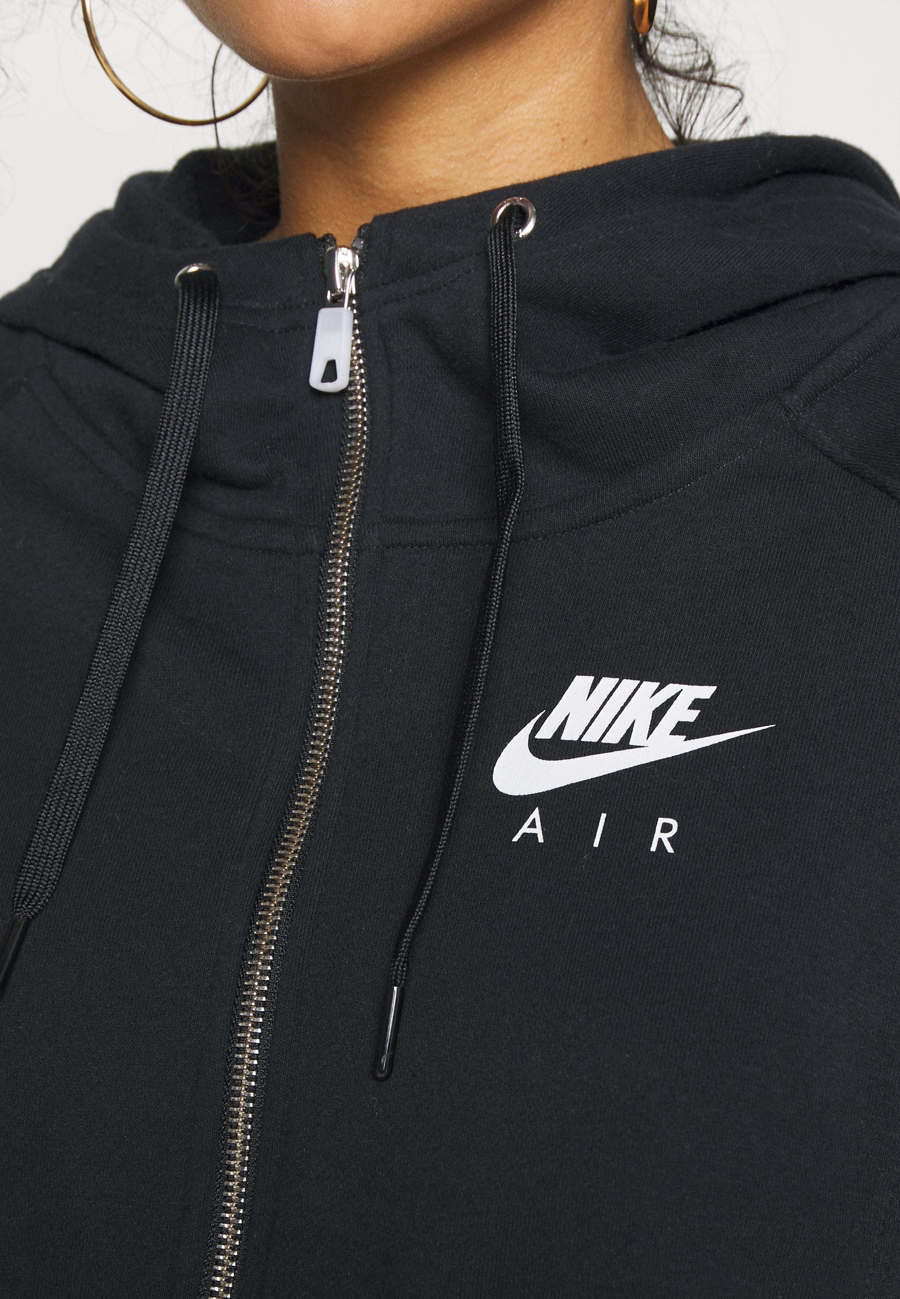 Nike Sportswear AIR HOODIE PLUS Hettejakke blacksvart Nike Sportswear PLUS Lett jakke blacksvart Zalando.no