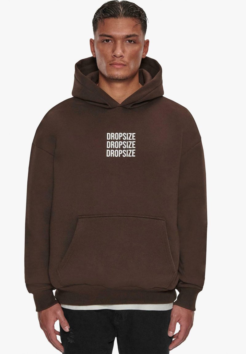 Dropsize - HEAVY TRIPLE LOGO  - Hættetrøje - chocolate brown, Forstør