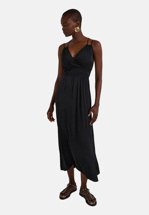 Monoprix, MIDI ÉLASTIQUÉE TAILLE CERTIFIÉE - Robe longue - noir