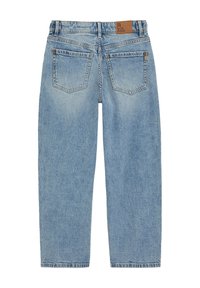 helehallid teksad sirge säärega. Omaduste hulka kuuluvad kaks tagataskut ja nahast silt vöökohal.