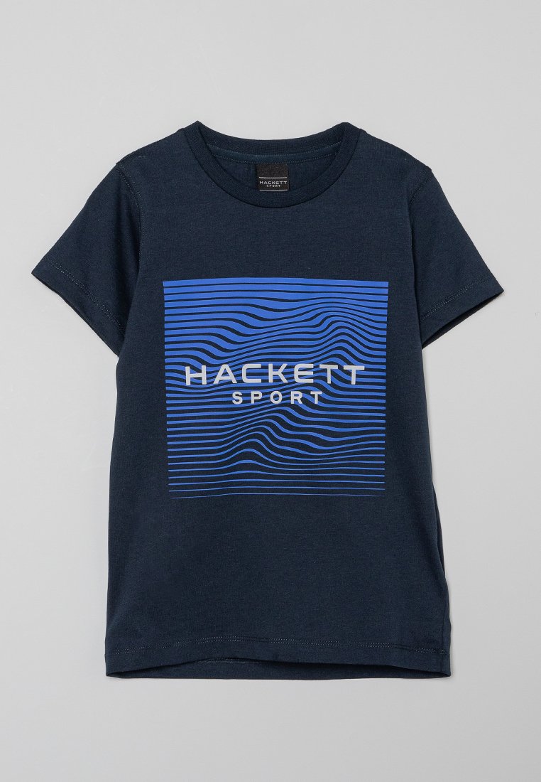 Hackett London T-shirt print donkerblauw