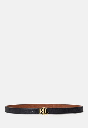 BELT SKINNY - Belt - black/tan