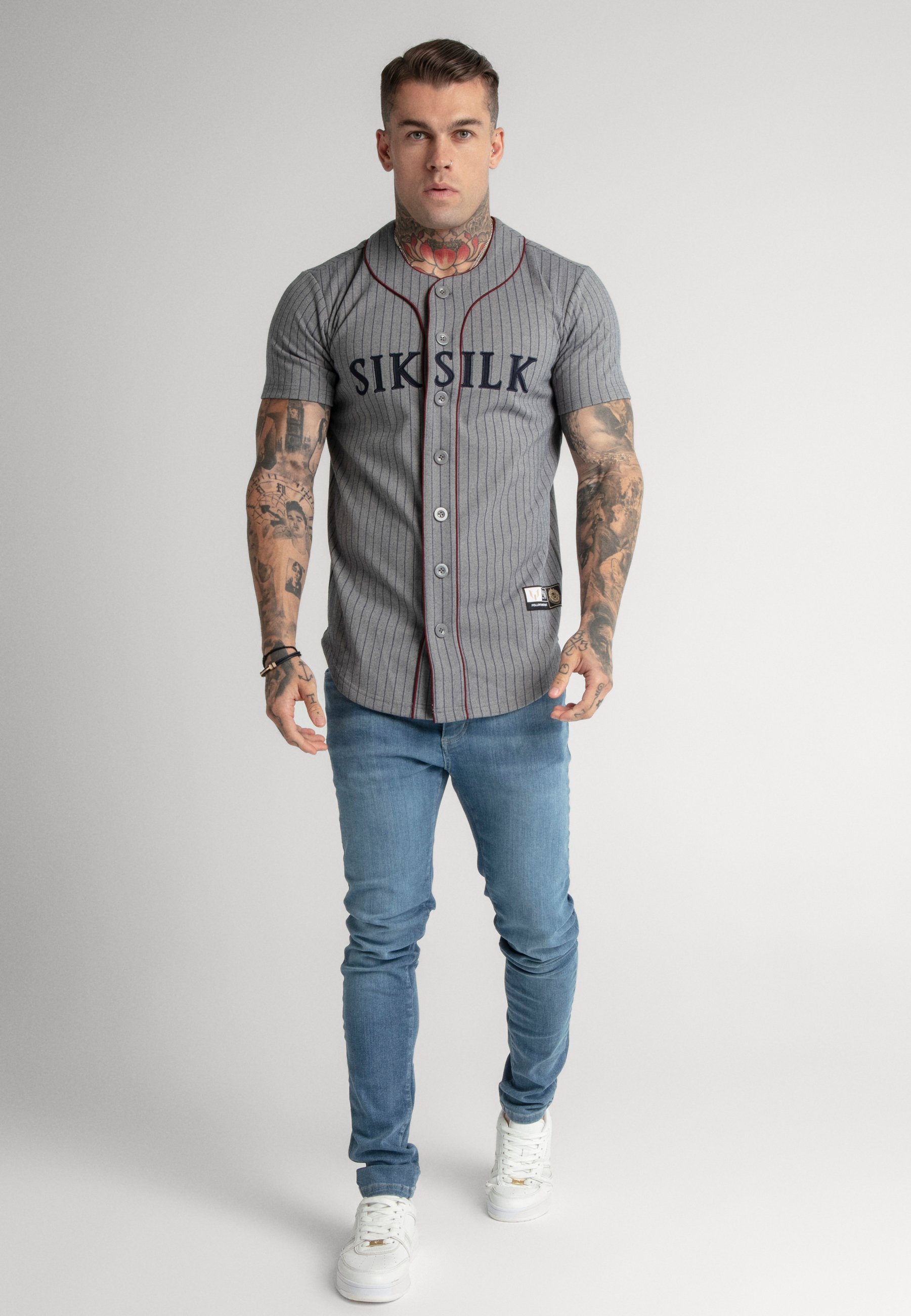 SIKSILK MESSI X SIKSILK BASEBALL - Camisa - grey marl/gris jaspeado -  Zalando.es