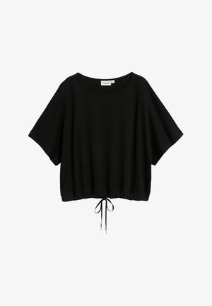 Kappahl, SHORT SLEEVE DRAWSTRING TOP - T-shirt basic - black