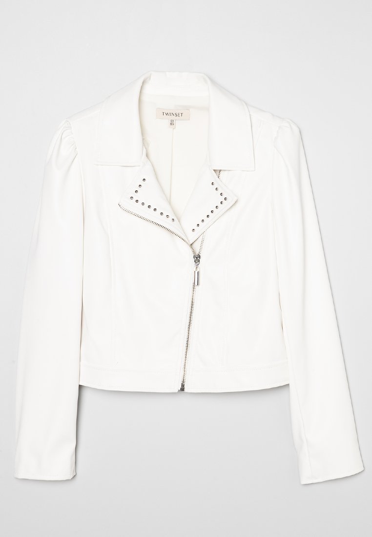 TWINSET Imitatieleren jas wit