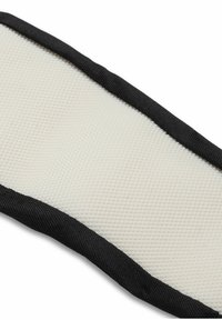 Tappetino bianco con superficie testurizzata, bordato da un tessuto nero. Presenta un design morbido e malleabile adatto a vari utilizzi.