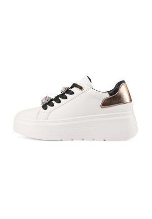 Sneakers basse - bianco oro