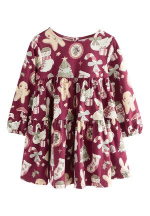 Next REGULAR FIT - LONG SLEEVE TIERED - Jerseykleid - red christmas