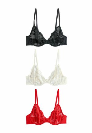 3 PACK  - Liemenėlė su lankeliais - black/red/cream