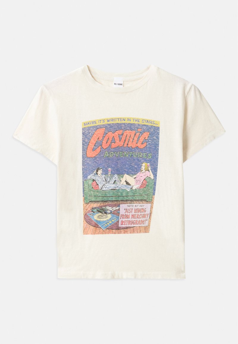 RE/DONE CLASSIC TEE RETROGRADE - Print T-shirt - vintage white