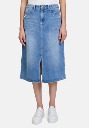 MIT WASCHUNG - Jeansrock - light blue denim