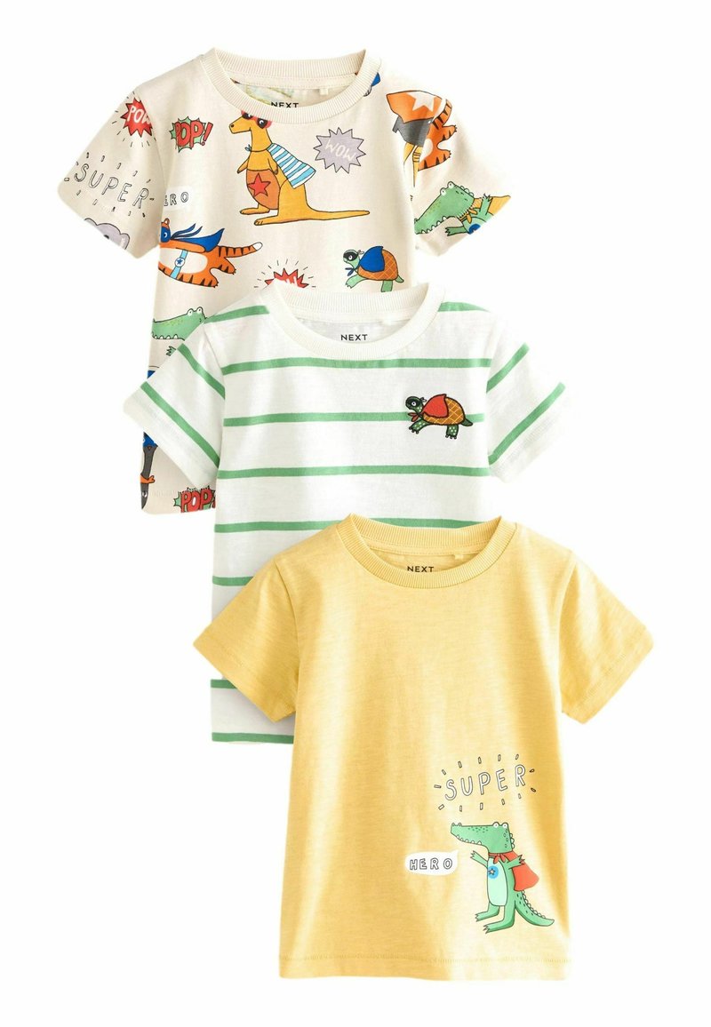 Next SHORT SLEEVE CHARACTER 3 PACK STANDARD - T-shirts print - yellow green