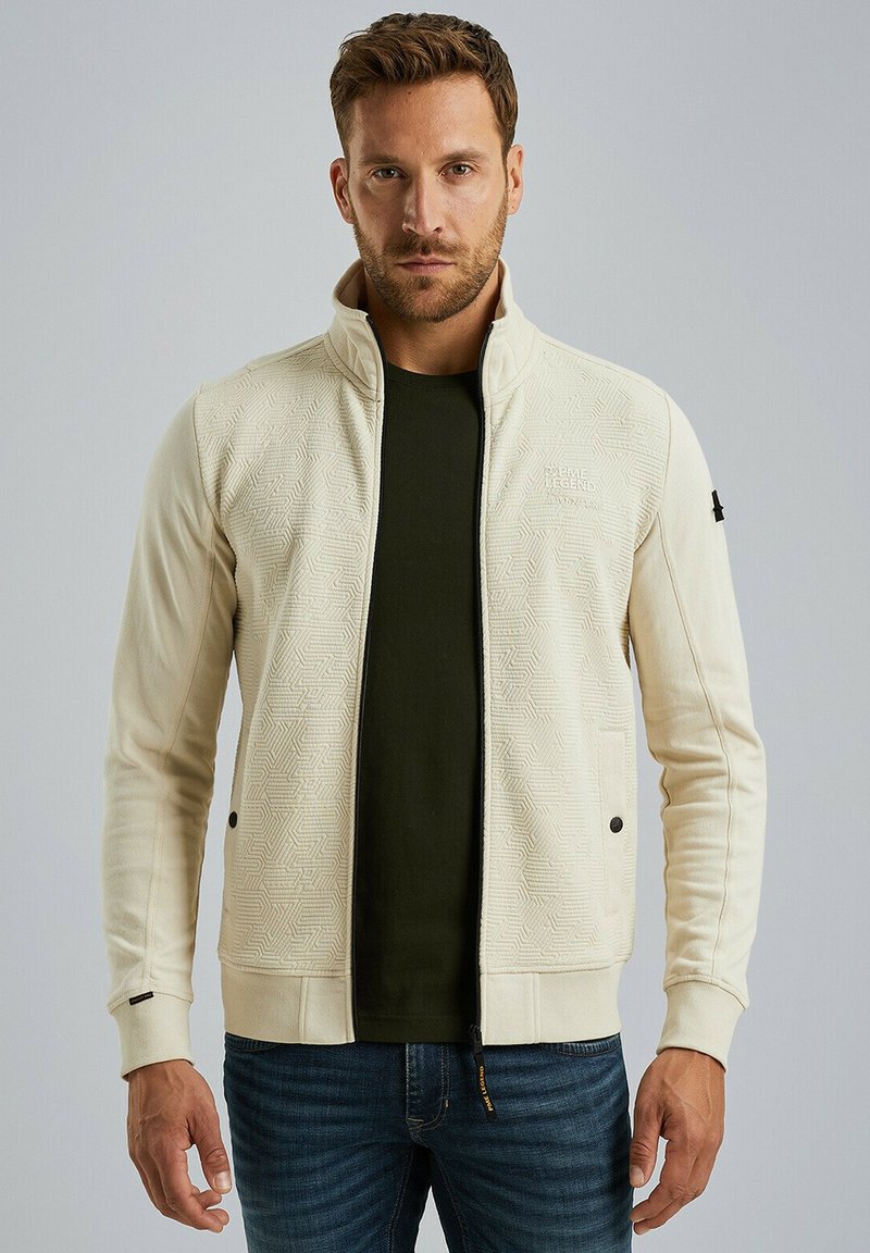 PME Legend MIT REISSVERSCHLUSS - Zip-up sweatshirt - bone white