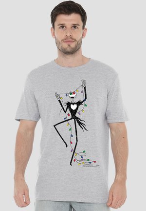 Disney THE NIGHTMARE BEFORE CHRISTMAS JACK FAIRY LIGHTS - Print T-shirt - mottled light grey