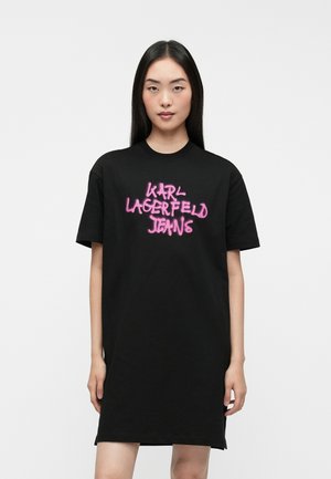 GRAFFITI TEE DRESS - Jerseyjurk - black