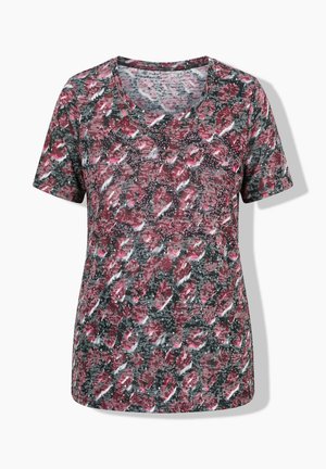 MIAMODA, T-SHIRT, KOMFORT FIT, FARBIGES LEO-MUSTER - Printtipaita - claret