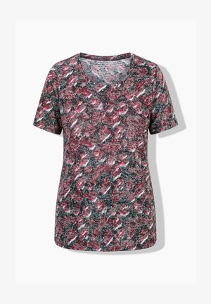 MIAMODA, T-SHIRT, KOMFORT FIT, FARBIGES LEO-MUSTER - T-shirts print - claret