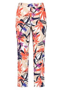 Gerry Weber FLORAL PATTERN 7/8 PANTS - Trousers - ecru/weiss/rot/orange druck