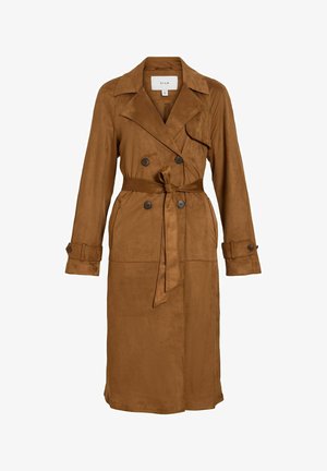 VILA, TRENCHCOAT VISULABA BELTED - Trench - nuthatch