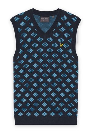 Lyle & Scott, MID GOLF V NECK ARGYLE - Trui - z dark navy