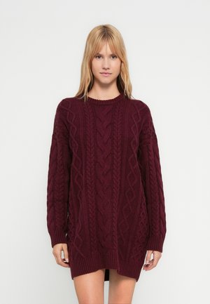 CABLE SWEATER DRESS - Robe pull - tuscan red