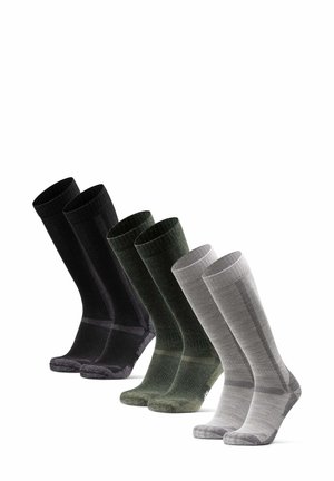HIKING 3-PACK - Knee high socks - black light grey green