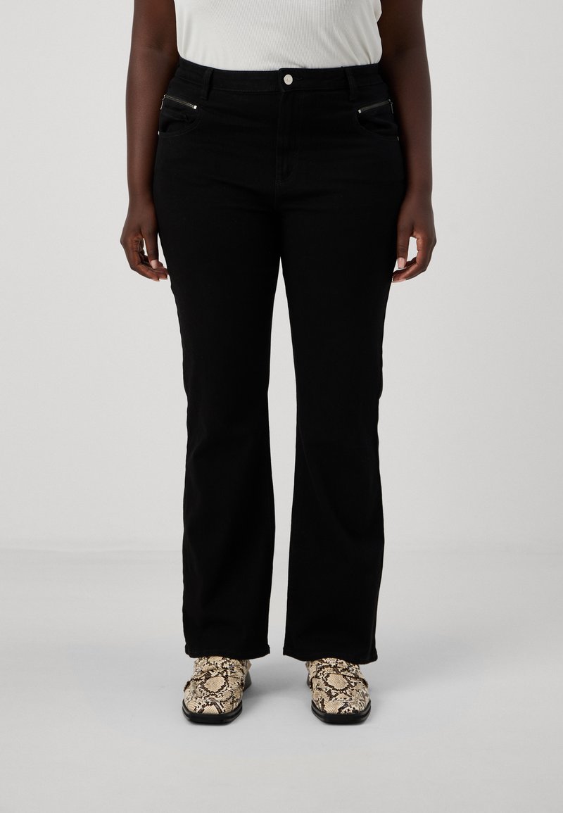 ONLY Carmakoma CARSANDRA ZIP BOX  - Alt laienevad teksad - black