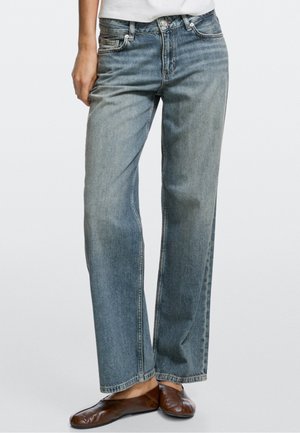 Massimo Dutti, LOW-RISE STRAIGHT-LEG JEANS - Straight leg jeans - blue