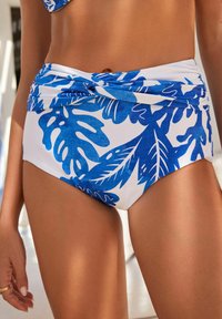 Next - ROLL TOP HIGH WAIST - Bikini pezzo sotto - blue white Immagine in miniatura 1