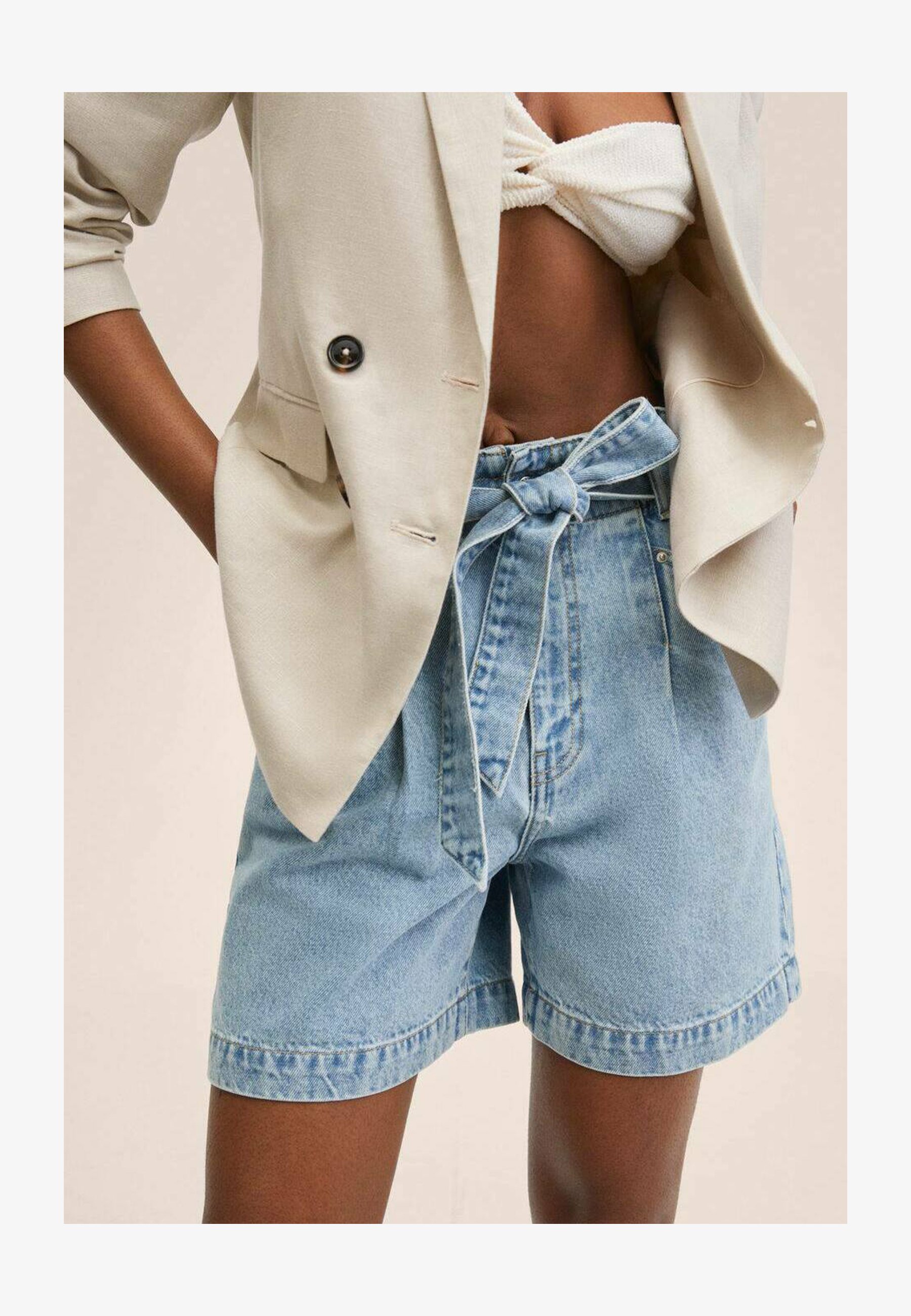 ONLY Onlbea HW Long DNM BJ - Pantaloncini Jeans Donna A Vita Alta