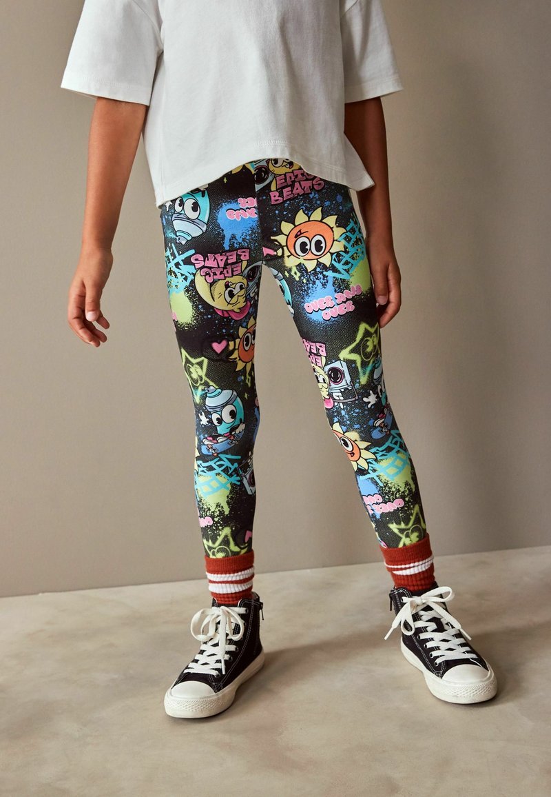 Next ANIMAL PRINT - Tamprės – kelnės - black graffiti character