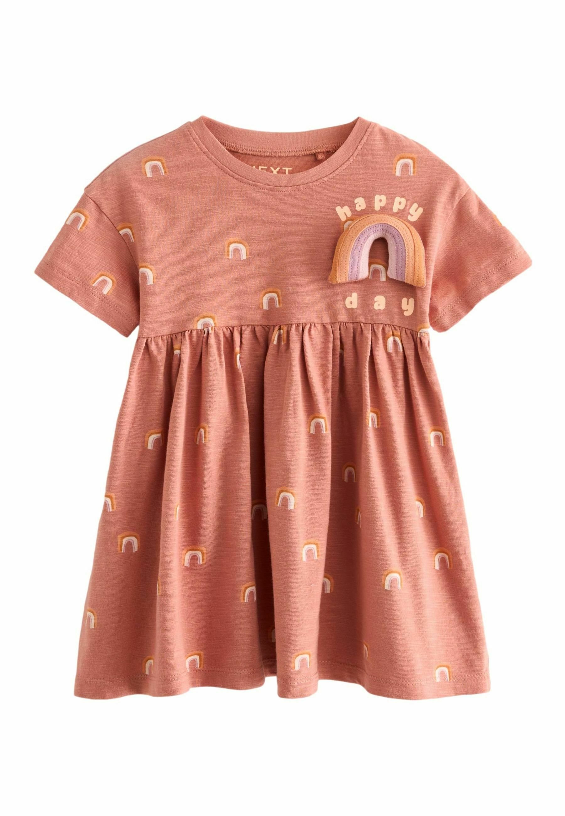 Tricot dress neutral rainbow