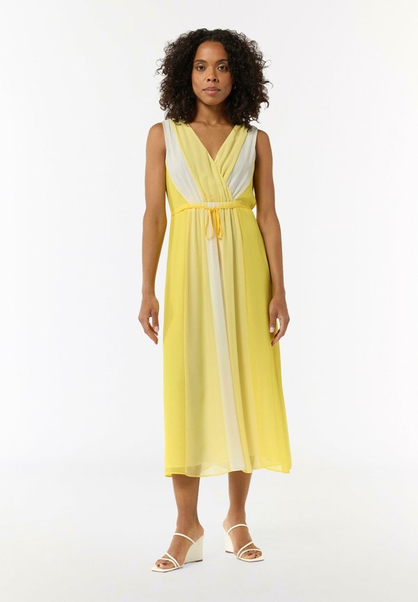 MIT ELASTISCHER TAILLE UND BINDEBAND - Freizeitkleid - gelb