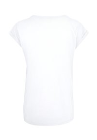 White short-sleeve t-shirt with a round neckline, soft cotton material, and a relaxed fit, featuring rolled cuff details.