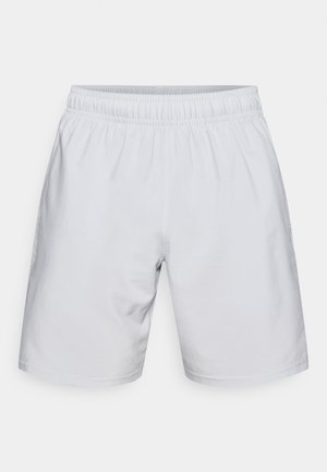 Svetlo sive kratke hlače iz mehke tkanine, z elastičnim pasom in sproščenim krojem. Brez vidnih vzorcev ali kovinskih detajlov.