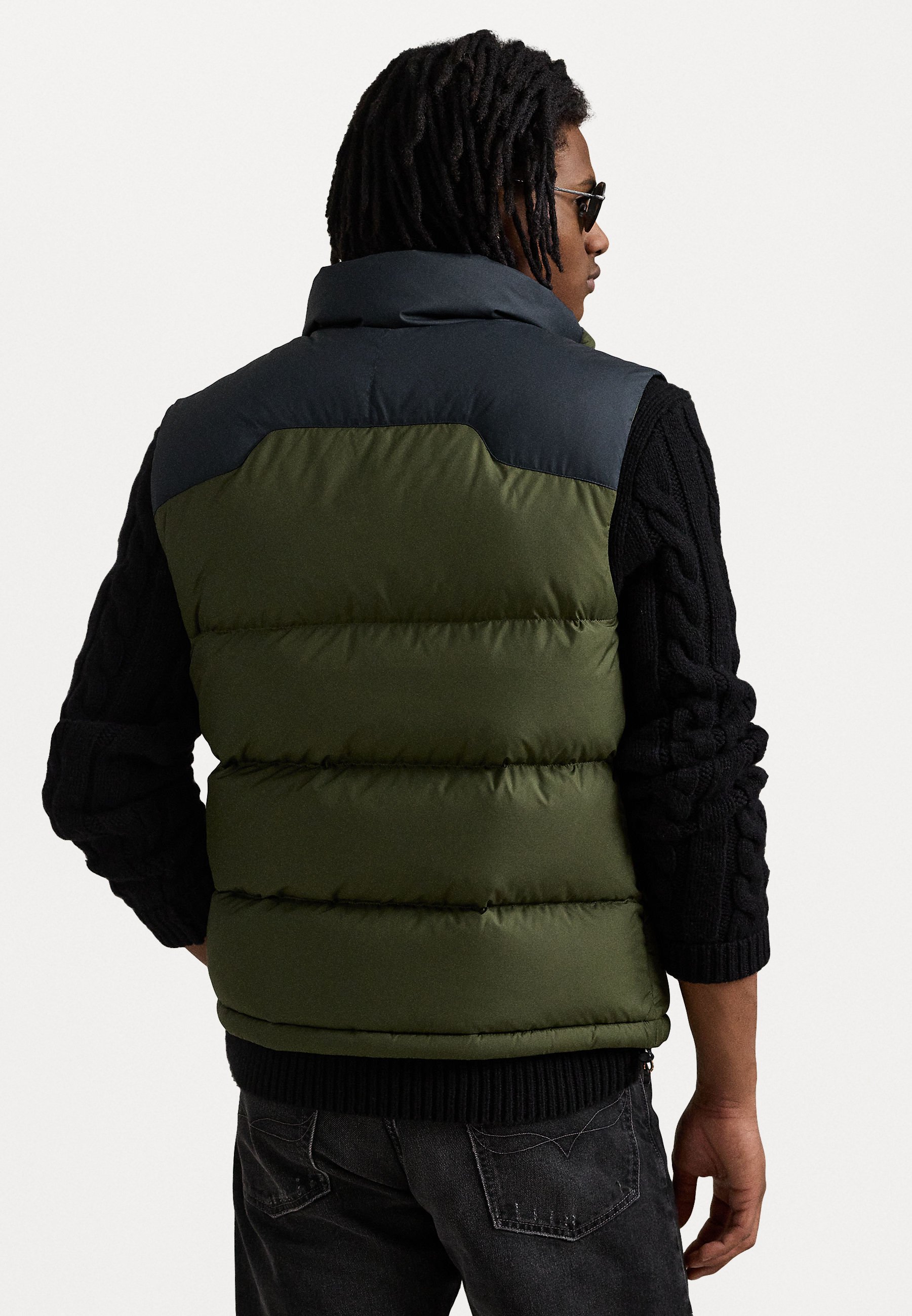 ジャケット・アウター POLO Ralph Lauren down vest black yellow Polo Ralph Lauren THE GORHAM COLOR BLOCKED DOWN VEST - Waistcoat