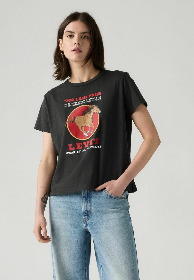 Levi's® GRAPHIC BOXY SINCE - Camiseta estampada - black